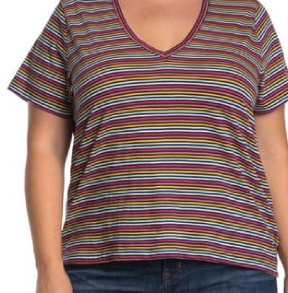 Madewell Plus Sz 2X Moon Rainbow V Neck Top